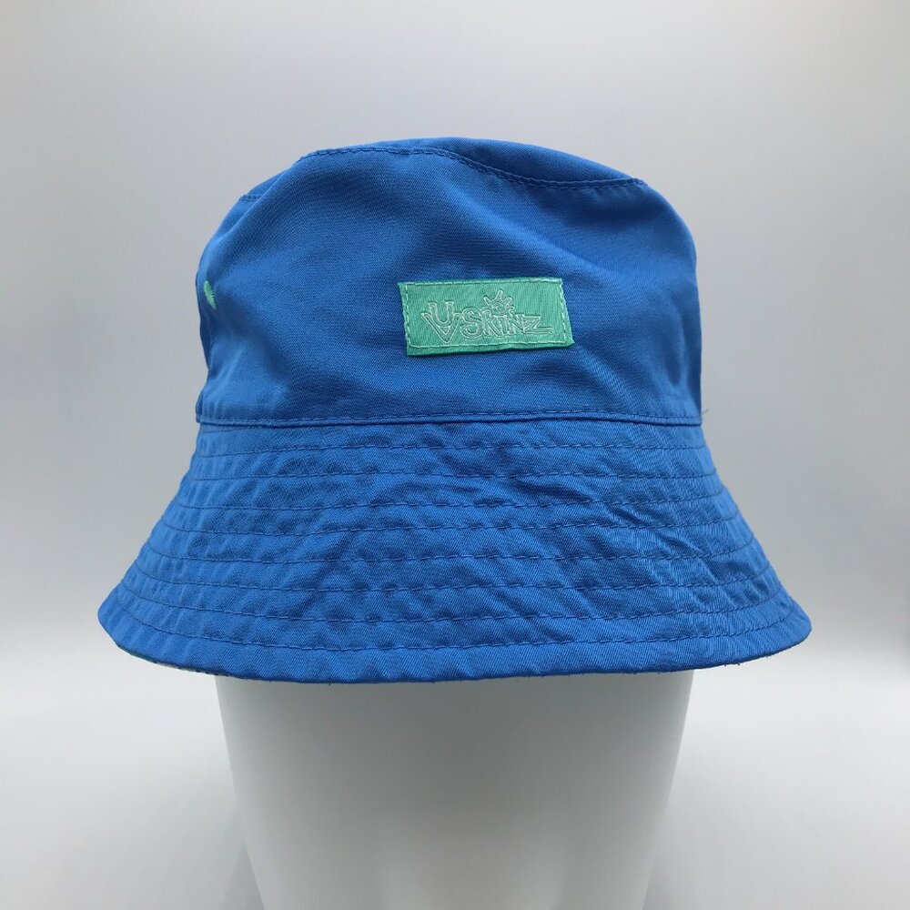 UV Skinz Kid's 5 Blue Reversible Bucket Boonie Beach River Pool Hat Cap
